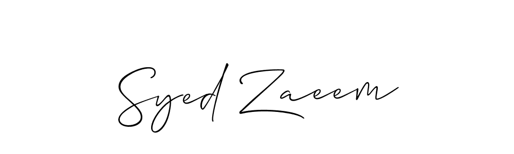 Design your own signature with our free online signature maker. With this signature software, you can create a handwritten (Allison_Script) signature for name Syed Zaeem. Syed Zaeem signature style 2 images and pictures png