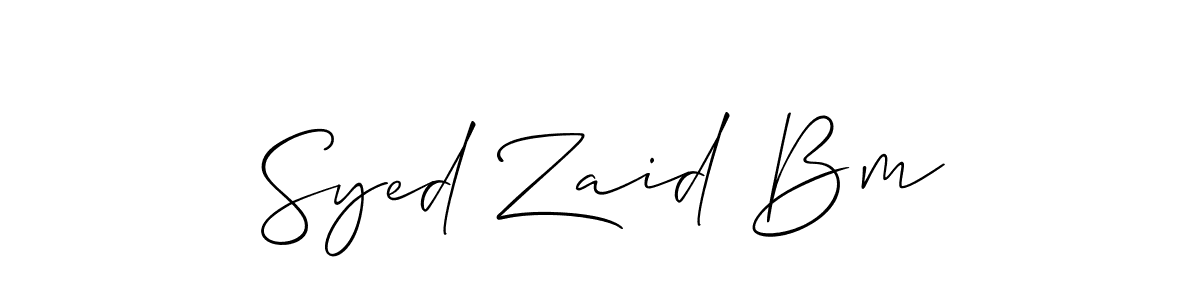 Also You can easily find your signature by using the search form. We will create Syed Zaid Bm name handwritten signature images for you free of cost using Allison_Script sign style. Syed Zaid Bm signature style 2 images and pictures png