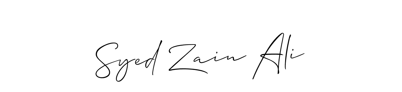 Also we have Syed Zain Ali name is the best signature style. Create professional handwritten signature collection using Allison_Script autograph style. Syed Zain Ali signature style 2 images and pictures png