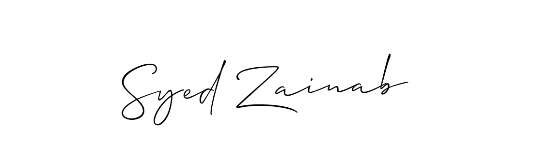 Also You can easily find your signature by using the search form. We will create Syed Zainab name handwritten signature images for you free of cost using Allison_Script sign style. Syed Zainab signature style 2 images and pictures png