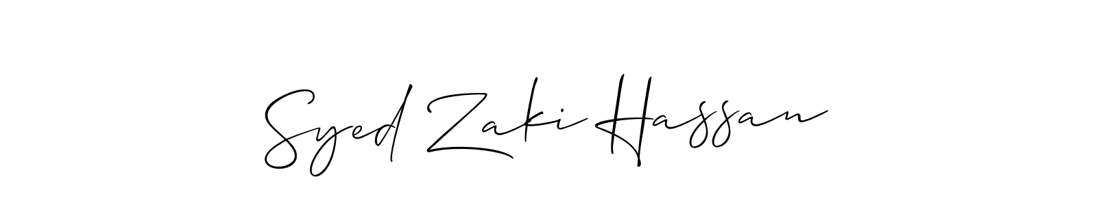 Also we have Syed Zaki Hassan name is the best signature style. Create professional handwritten signature collection using Allison_Script autograph style. Syed Zaki Hassan signature style 2 images and pictures png