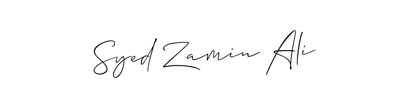 The best way (Allison_Script) to make a short signature is to pick only two or three words in your name. The name Syed Zamin Ali include a total of six letters. For converting this name. Syed Zamin Ali signature style 2 images and pictures png