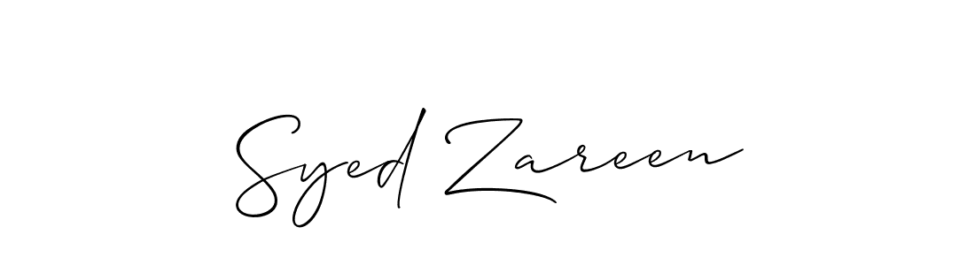 Design your own signature with our free online signature maker. With this signature software, you can create a handwritten (Allison_Script) signature for name Syed Zareen. Syed Zareen signature style 2 images and pictures png