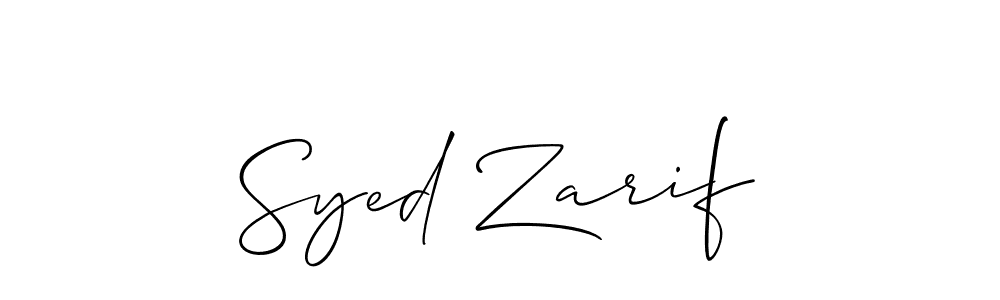 How to make Syed Zarif name signature. Use Allison_Script style for creating short signs online. This is the latest handwritten sign. Syed Zarif signature style 2 images and pictures png