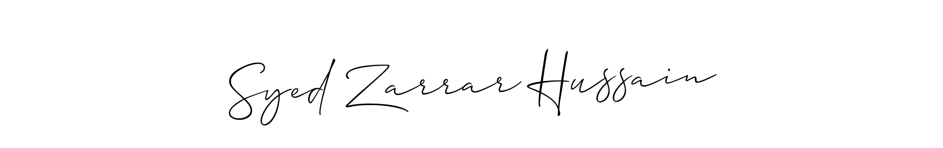How to Draw Syed Zarrar Hussain signature style? Allison_Script is a latest design signature styles for name Syed Zarrar Hussain. Syed Zarrar Hussain signature style 2 images and pictures png