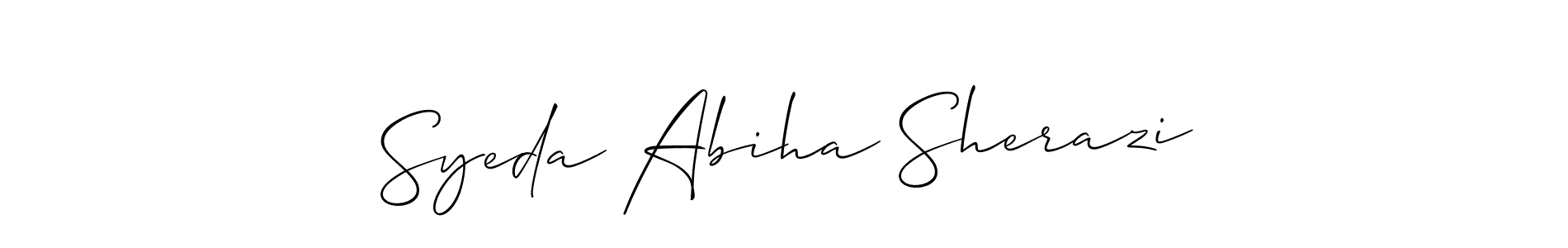 How to Draw Syeda Abiha Sherazi signature style? Allison_Script is a latest design signature styles for name Syeda Abiha Sherazi. Syeda Abiha Sherazi signature style 2 images and pictures png