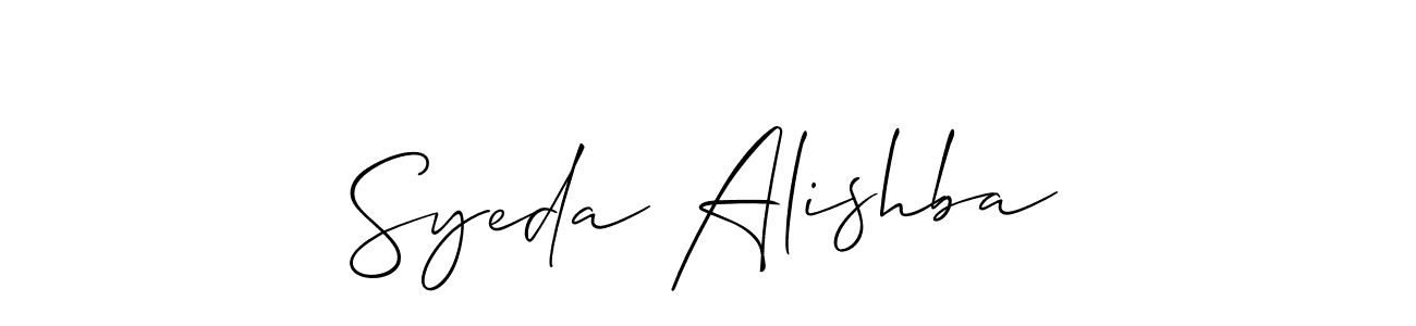 Also You can easily find your signature by using the search form. We will create Syeda Alishba name handwritten signature images for you free of cost using Allison_Script sign style. Syeda Alishba signature style 2 images and pictures png