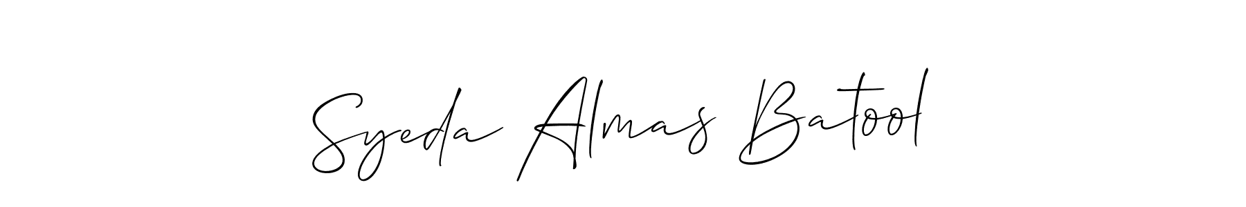 Make a beautiful signature design for name Syeda Almas Batool. With this signature (Allison_Script) style, you can create a handwritten signature for free. Syeda Almas Batool signature style 2 images and pictures png