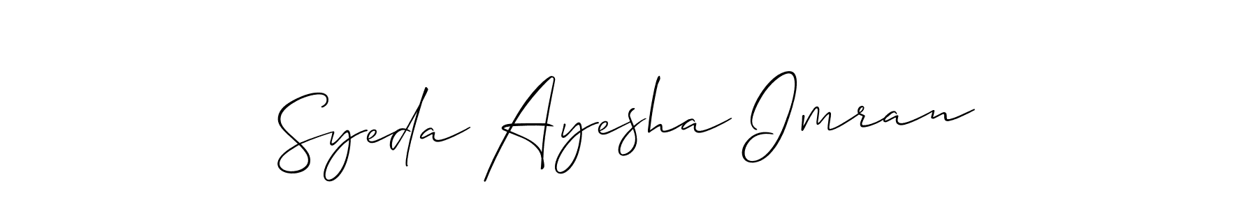 How to Draw Syeda Ayesha Imran signature style? Allison_Script is a latest design signature styles for name Syeda Ayesha Imran. Syeda Ayesha Imran signature style 2 images and pictures png