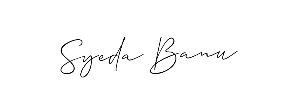 Allison_Script is a professional signature style that is perfect for those who want to add a touch of class to their signature. It is also a great choice for those who want to make their signature more unique. Get Syeda Banu name to fancy signature for free. Syeda Banu signature style 2 images and pictures png