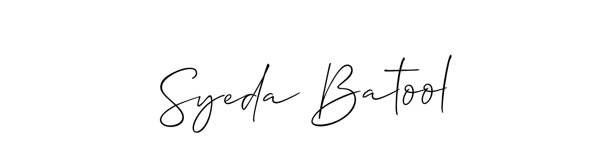 Also we have Syeda Batool name is the best signature style. Create professional handwritten signature collection using Allison_Script autograph style. Syeda Batool signature style 2 images and pictures png