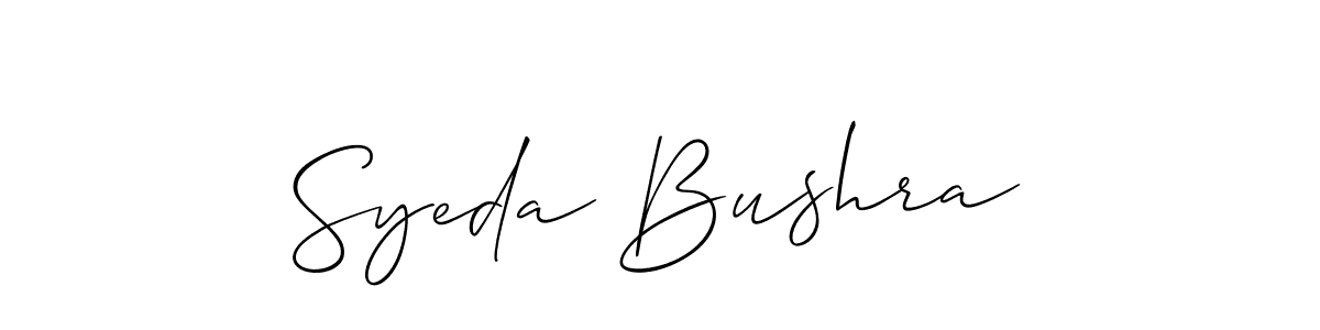 How to Draw Syeda Bushra signature style? Allison_Script is a latest design signature styles for name Syeda Bushra. Syeda Bushra signature style 2 images and pictures png