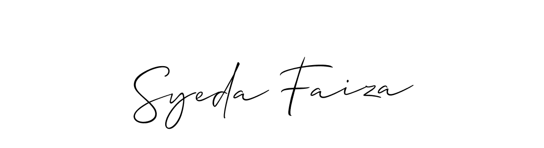 Also we have Syeda Faiza name is the best signature style. Create professional handwritten signature collection using Allison_Script autograph style. Syeda Faiza signature style 2 images and pictures png