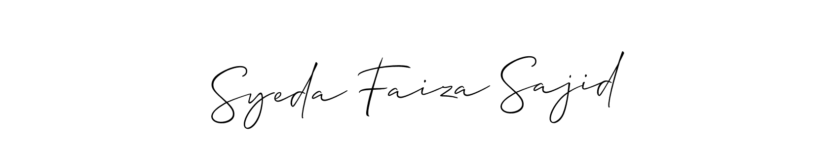 Design your own signature with our free online signature maker. With this signature software, you can create a handwritten (Allison_Script) signature for name Syeda Faiza Sajid. Syeda Faiza Sajid signature style 2 images and pictures png