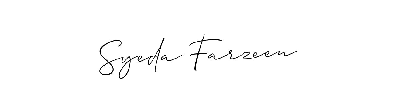 Also You can easily find your signature by using the search form. We will create Syeda Farzeen name handwritten signature images for you free of cost using Allison_Script sign style. Syeda Farzeen signature style 2 images and pictures png