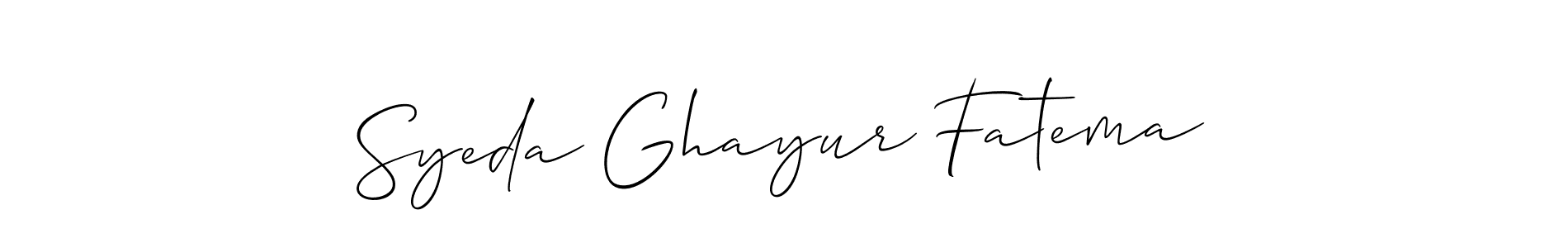 Also we have Syeda Ghayur Fatema name is the best signature style. Create professional handwritten signature collection using Allison_Script autograph style. Syeda Ghayur Fatema signature style 2 images and pictures png