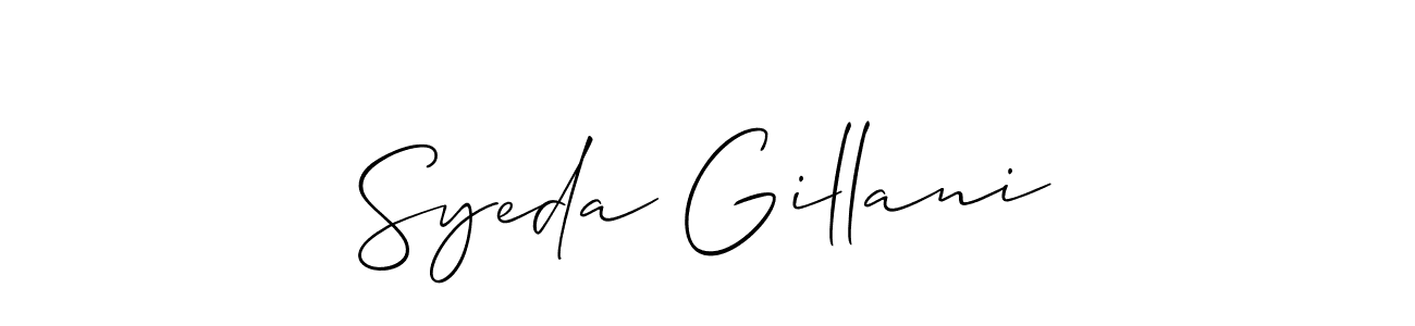 This is the best signature style for the Syeda Gillani name. Also you like these signature font (Allison_Script). Mix name signature. Syeda Gillani signature style 2 images and pictures png