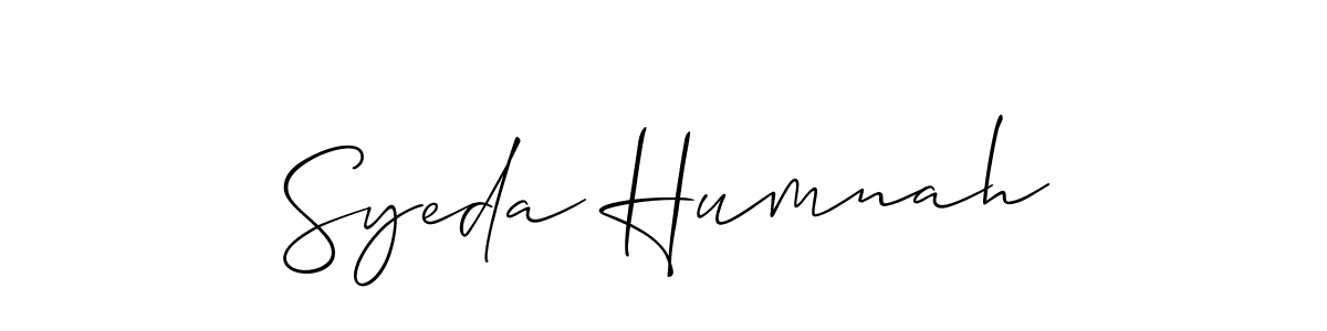 How to Draw Syeda Humnah signature style? Allison_Script is a latest design signature styles for name Syeda Humnah. Syeda Humnah signature style 2 images and pictures png