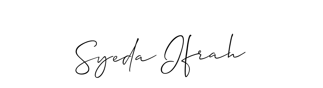 Design your own signature with our free online signature maker. With this signature software, you can create a handwritten (Allison_Script) signature for name Syeda Ifrah. Syeda Ifrah signature style 2 images and pictures png