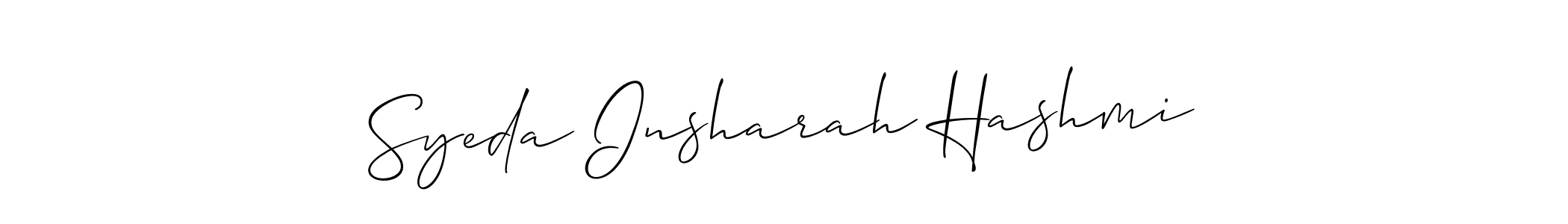 Once you've used our free online signature maker to create your best signature Allison_Script style, it's time to enjoy all of the benefits that Syeda Insharah Hashmi name signing documents. Syeda Insharah Hashmi signature style 2 images and pictures png