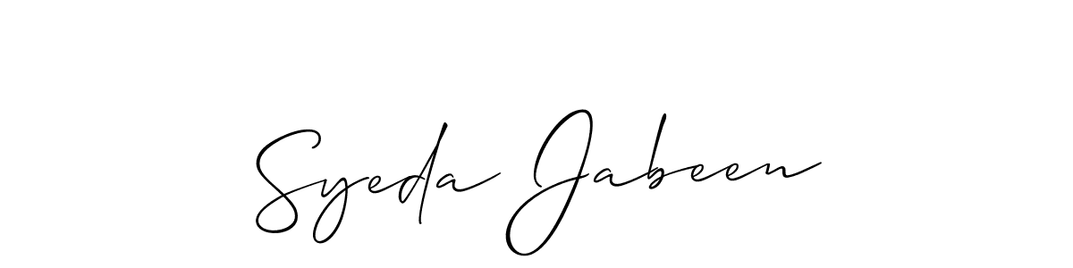 It looks lik you need a new signature style for name Syeda Jabeen. Design unique handwritten (Allison_Script) signature with our free signature maker in just a few clicks. Syeda Jabeen signature style 2 images and pictures png