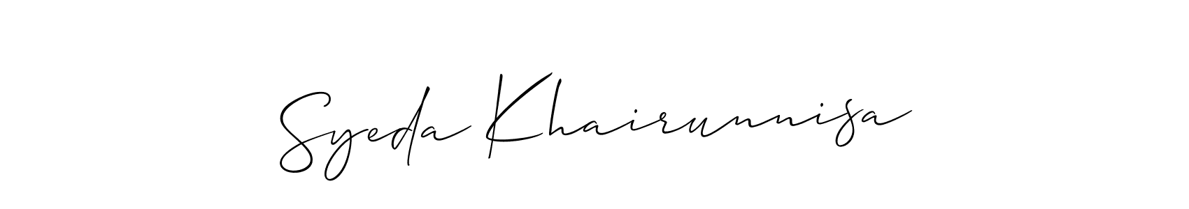 Make a beautiful signature design for name Syeda Khairunnisa. Use this online signature maker to create a handwritten signature for free. Syeda Khairunnisa signature style 2 images and pictures png