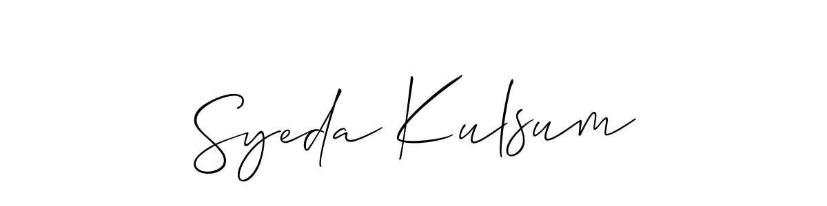 Syeda Kulsum stylish signature style. Best Handwritten Sign (Allison_Script) for my name. Handwritten Signature Collection Ideas for my name Syeda Kulsum. Syeda Kulsum signature style 2 images and pictures png