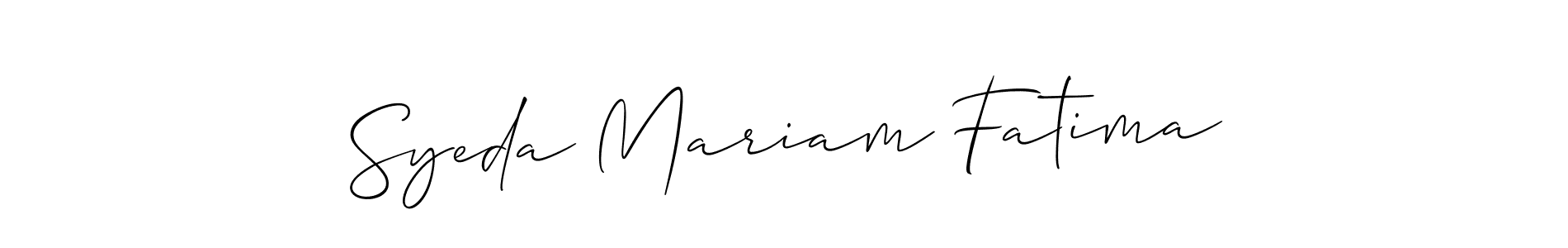 Also You can easily find your signature by using the search form. We will create Syeda Mariam Fatima name handwritten signature images for you free of cost using Allison_Script sign style. Syeda Mariam Fatima signature style 2 images and pictures png