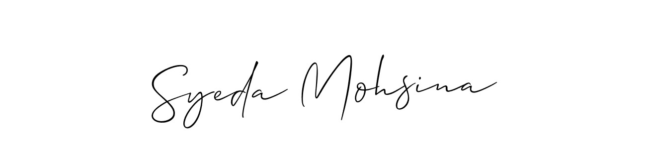 How to make Syeda Mohsina signature? Allison_Script is a professional autograph style. Create handwritten signature for Syeda Mohsina name. Syeda Mohsina signature style 2 images and pictures png