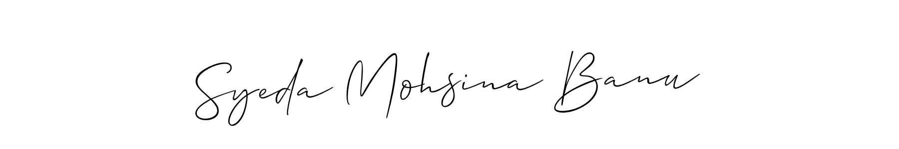 Similarly Allison_Script is the best handwritten signature design. Signature creator online .You can use it as an online autograph creator for name Syeda Mohsina Banu. Syeda Mohsina Banu signature style 2 images and pictures png