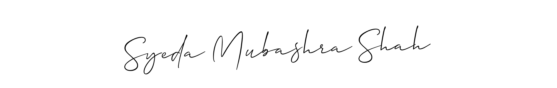 Syeda Mubashra Shah stylish signature style. Best Handwritten Sign (Allison_Script) for my name. Handwritten Signature Collection Ideas for my name Syeda Mubashra Shah. Syeda Mubashra Shah signature style 2 images and pictures png