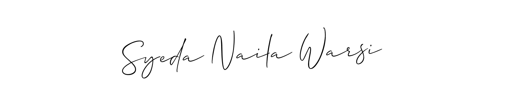 Syeda Naila Warsi stylish signature style. Best Handwritten Sign (Allison_Script) for my name. Handwritten Signature Collection Ideas for my name Syeda Naila Warsi. Syeda Naila Warsi signature style 2 images and pictures png