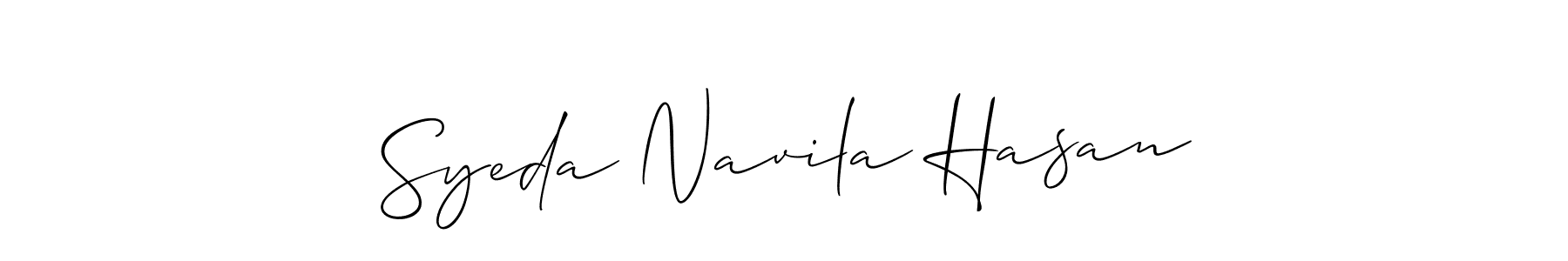 You should practise on your own different ways (Allison_Script) to write your name (Syeda Navila Hasan) in signature. don't let someone else do it for you. Syeda Navila Hasan signature style 2 images and pictures png