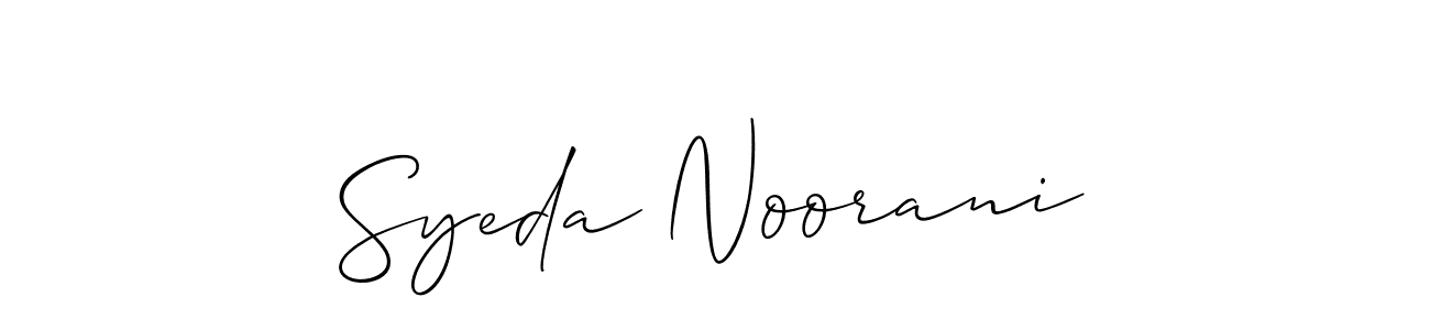 Also we have Syeda Noorani name is the best signature style. Create professional handwritten signature collection using Allison_Script autograph style. Syeda Noorani signature style 2 images and pictures png