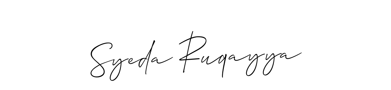 Syeda Ruqayya stylish signature style. Best Handwritten Sign (Allison_Script) for my name. Handwritten Signature Collection Ideas for my name Syeda Ruqayya. Syeda Ruqayya signature style 2 images and pictures png