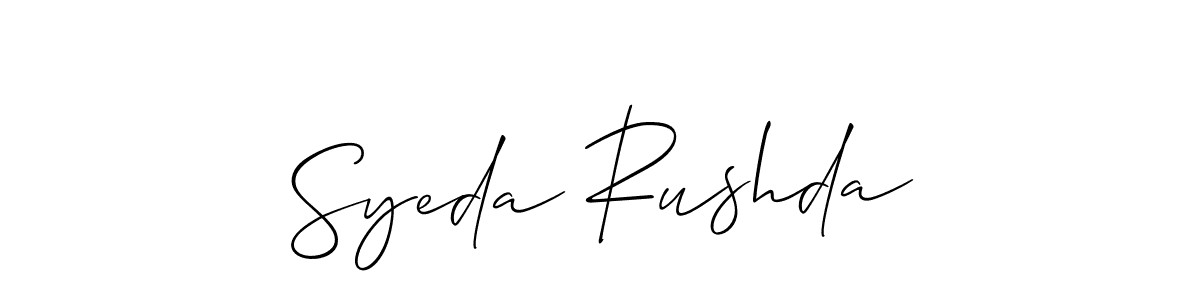 How to Draw Syeda Rushda signature style? Allison_Script is a latest design signature styles for name Syeda Rushda. Syeda Rushda signature style 2 images and pictures png