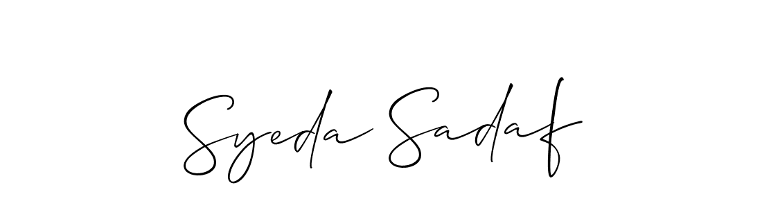 Use a signature maker to create a handwritten signature online. With this signature software, you can design (Allison_Script) your own signature for name Syeda Sadaf. Syeda Sadaf signature style 2 images and pictures png