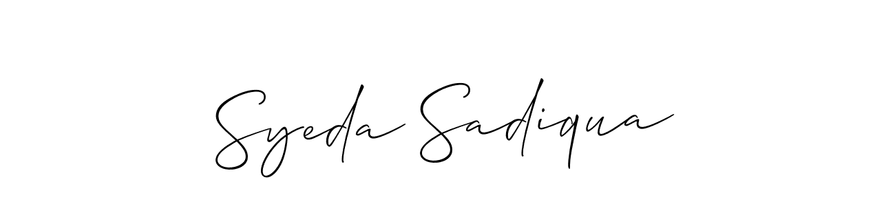 This is the best signature style for the Syeda Sadiqua name. Also you like these signature font (Allison_Script). Mix name signature. Syeda Sadiqua signature style 2 images and pictures png