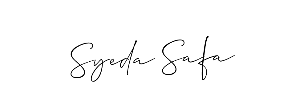 Design your own signature with our free online signature maker. With this signature software, you can create a handwritten (Allison_Script) signature for name Syeda Safa. Syeda Safa signature style 2 images and pictures png