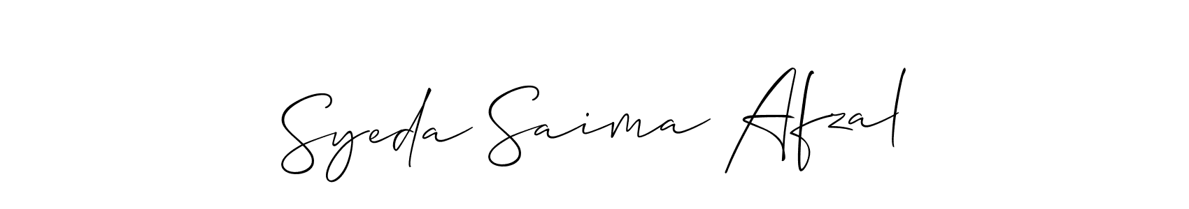 Create a beautiful signature design for name Syeda Saima Afzal. With this signature (Allison_Script) fonts, you can make a handwritten signature for free. Syeda Saima Afzal signature style 2 images and pictures png