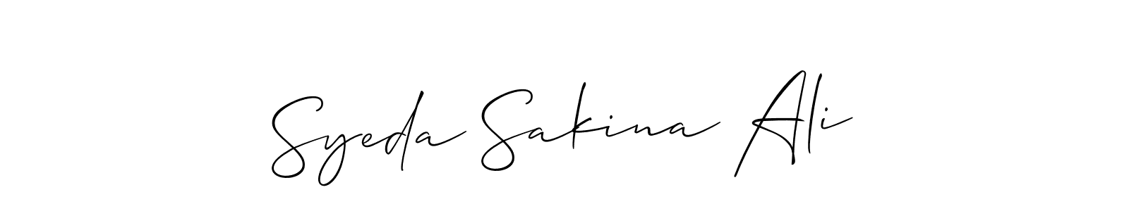 How to make Syeda Sakina Ali signature? Allison_Script is a professional autograph style. Create handwritten signature for Syeda Sakina Ali name. Syeda Sakina Ali signature style 2 images and pictures png