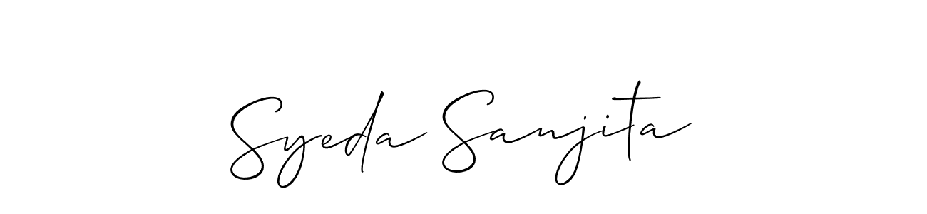 Check out images of Autograph of Syeda Sanjita name. Actor Syeda Sanjita Signature Style. Allison_Script is a professional sign style online. Syeda Sanjita signature style 2 images and pictures png