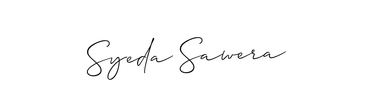 Also You can easily find your signature by using the search form. We will create Syeda Sawera name handwritten signature images for you free of cost using Allison_Script sign style. Syeda Sawera signature style 2 images and pictures png