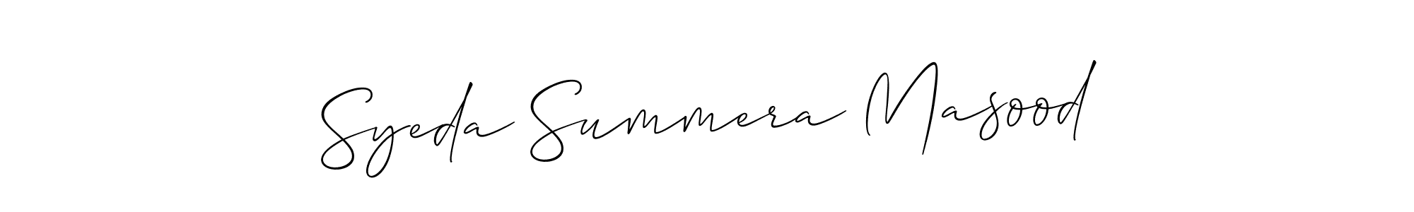 Make a short Syeda Summera Masood signature style. Manage your documents anywhere anytime using Allison_Script. Create and add eSignatures, submit forms, share and send files easily. Syeda Summera Masood signature style 2 images and pictures png