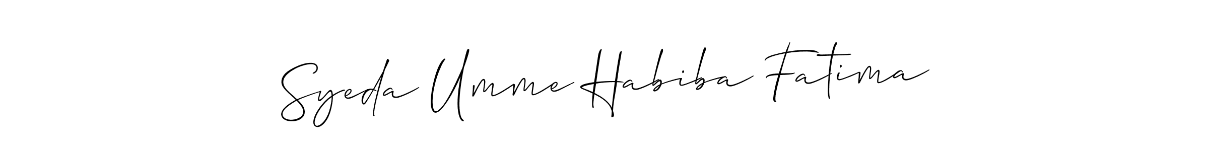 How to make Syeda Umme Habiba Fatima signature? Allison_Script is a professional autograph style. Create handwritten signature for Syeda Umme Habiba Fatima name. Syeda Umme Habiba Fatima signature style 2 images and pictures png