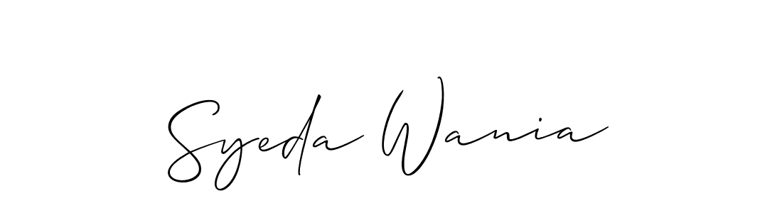 Make a beautiful signature design for name Syeda Wania. With this signature (Allison_Script) style, you can create a handwritten signature for free. Syeda Wania signature style 2 images and pictures png