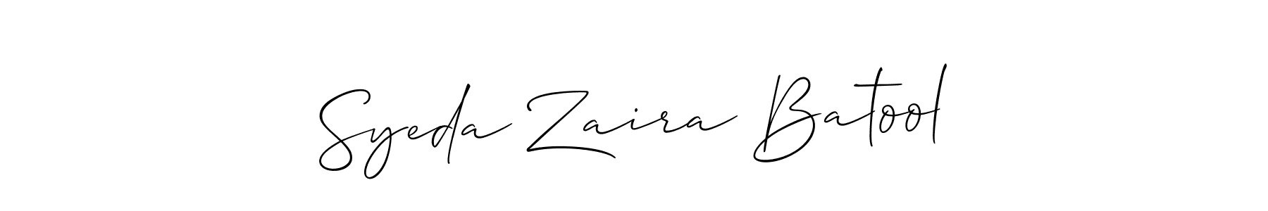 Similarly Allison_Script is the best handwritten signature design. Signature creator online .You can use it as an online autograph creator for name Syeda Zaira Batool. Syeda Zaira Batool signature style 2 images and pictures png