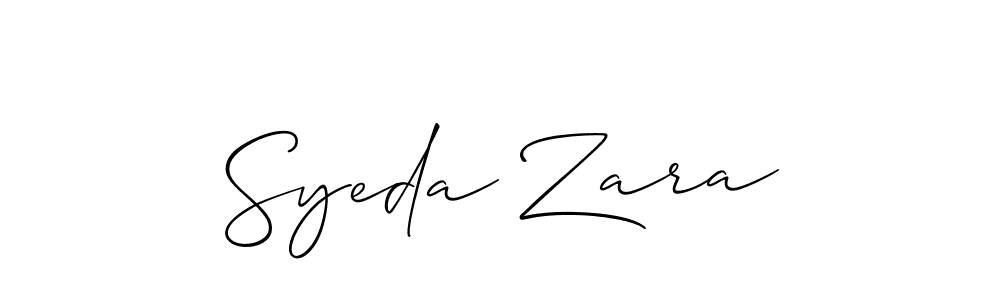 Allison_Script is a professional signature style that is perfect for those who want to add a touch of class to their signature. It is also a great choice for those who want to make their signature more unique. Get Syeda Zara name to fancy signature for free. Syeda Zara signature style 2 images and pictures png
