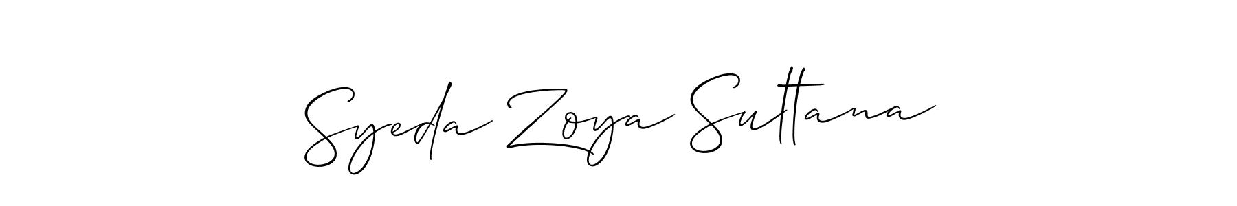 It looks lik you need a new signature style for name Syeda Zoya Sultana. Design unique handwritten (Allison_Script) signature with our free signature maker in just a few clicks. Syeda Zoya Sultana signature style 2 images and pictures png