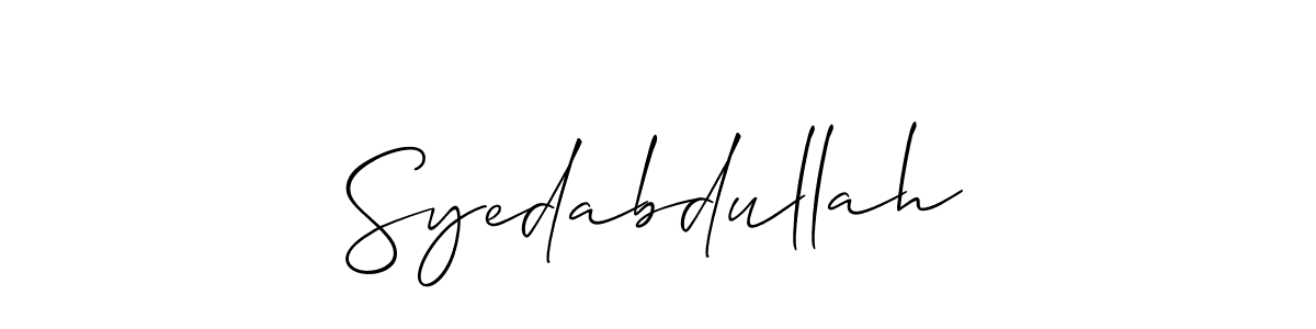 Create a beautiful signature design for name Syedabdullah. With this signature (Allison_Script) fonts, you can make a handwritten signature for free. Syedabdullah signature style 2 images and pictures png